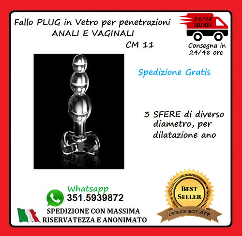 Dildo vetro temprato di - in,